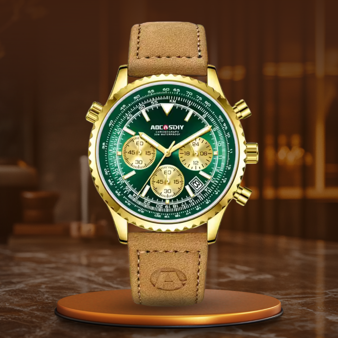 Watch with luxury chronograph function for an elegant look