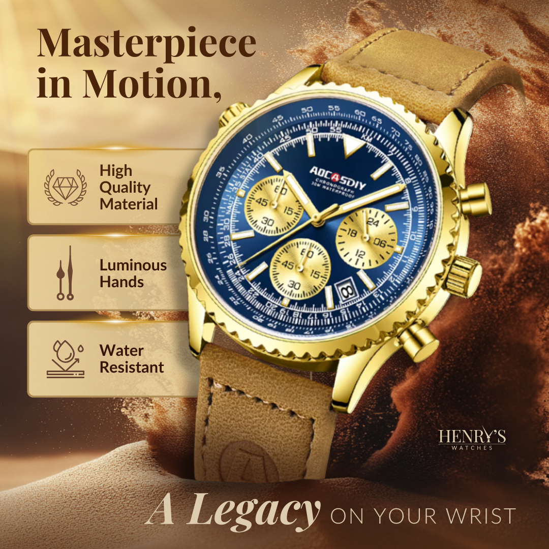 Watch with luxury chronograph function for an elegant look