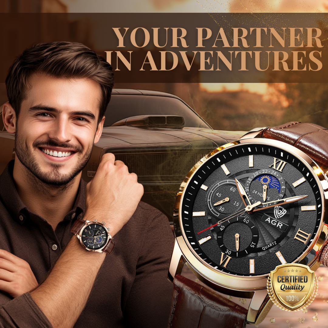 Luxury Leather Watch with Quartz Movement