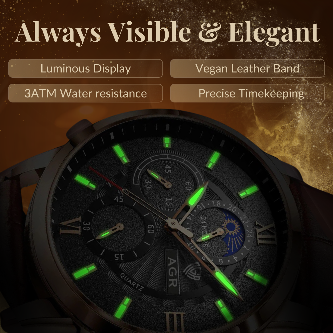 Luxury Leather Watch with Quartz Movement