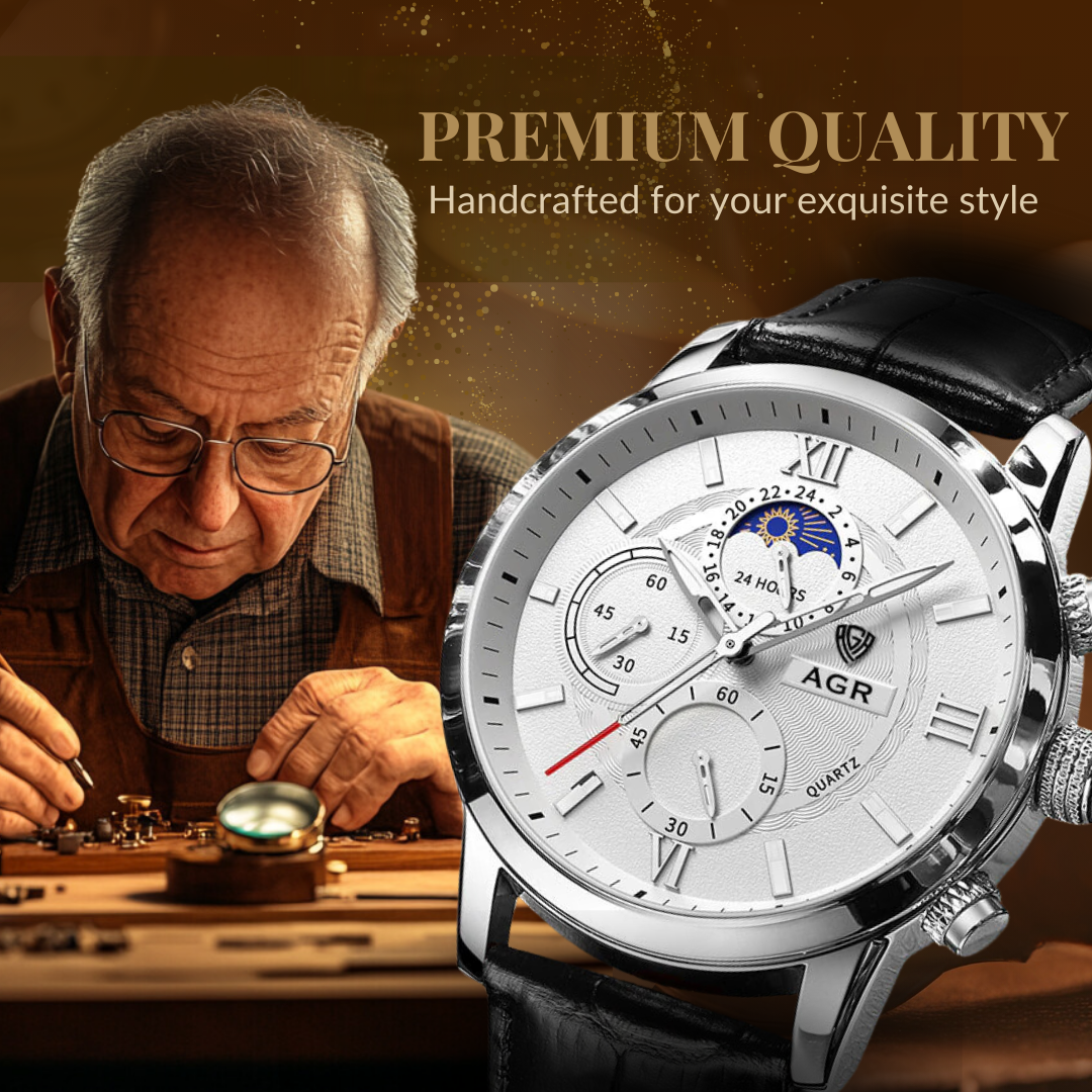 Luxury Leather Watch with Quartz Movement