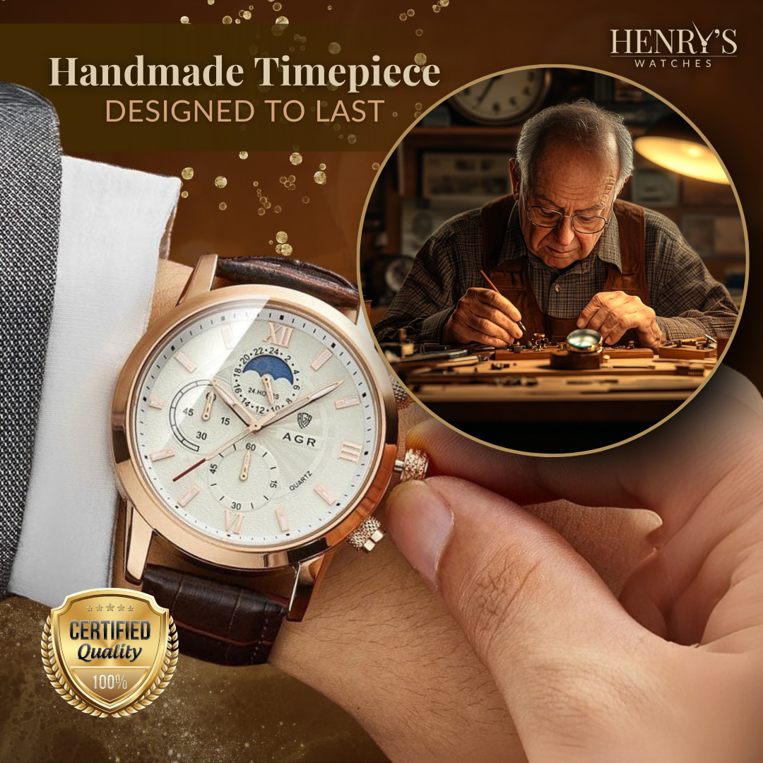 Luxury Leather Watch with Quartz Movement