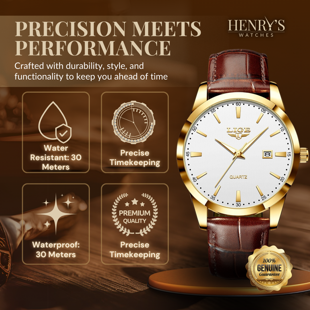 Elegant and durable military leather watch