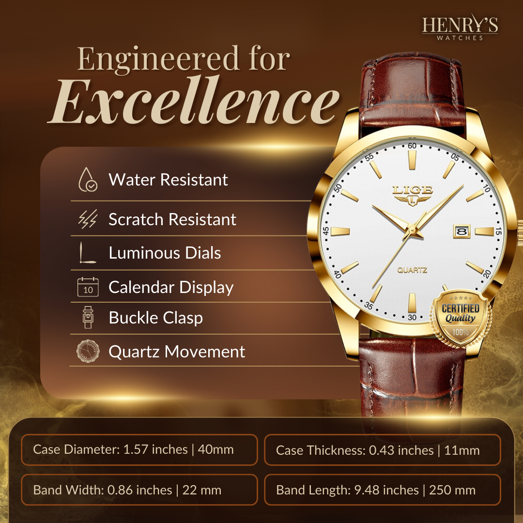 Elegant and durable military leather watch