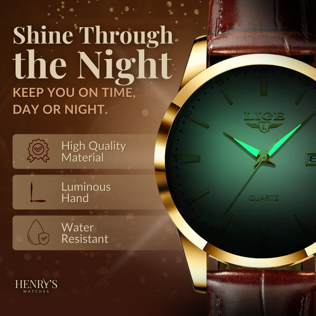 Elegant and durable military leather watch