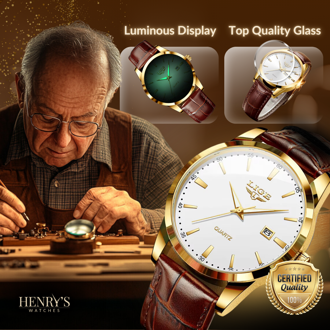 Elegant and durable military leather watch