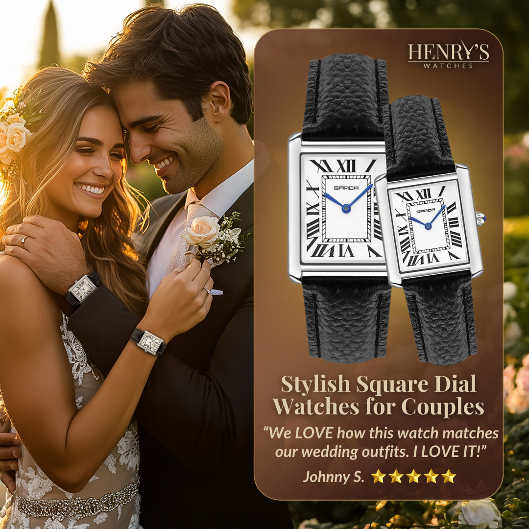 Elegant Square Watches for Couples