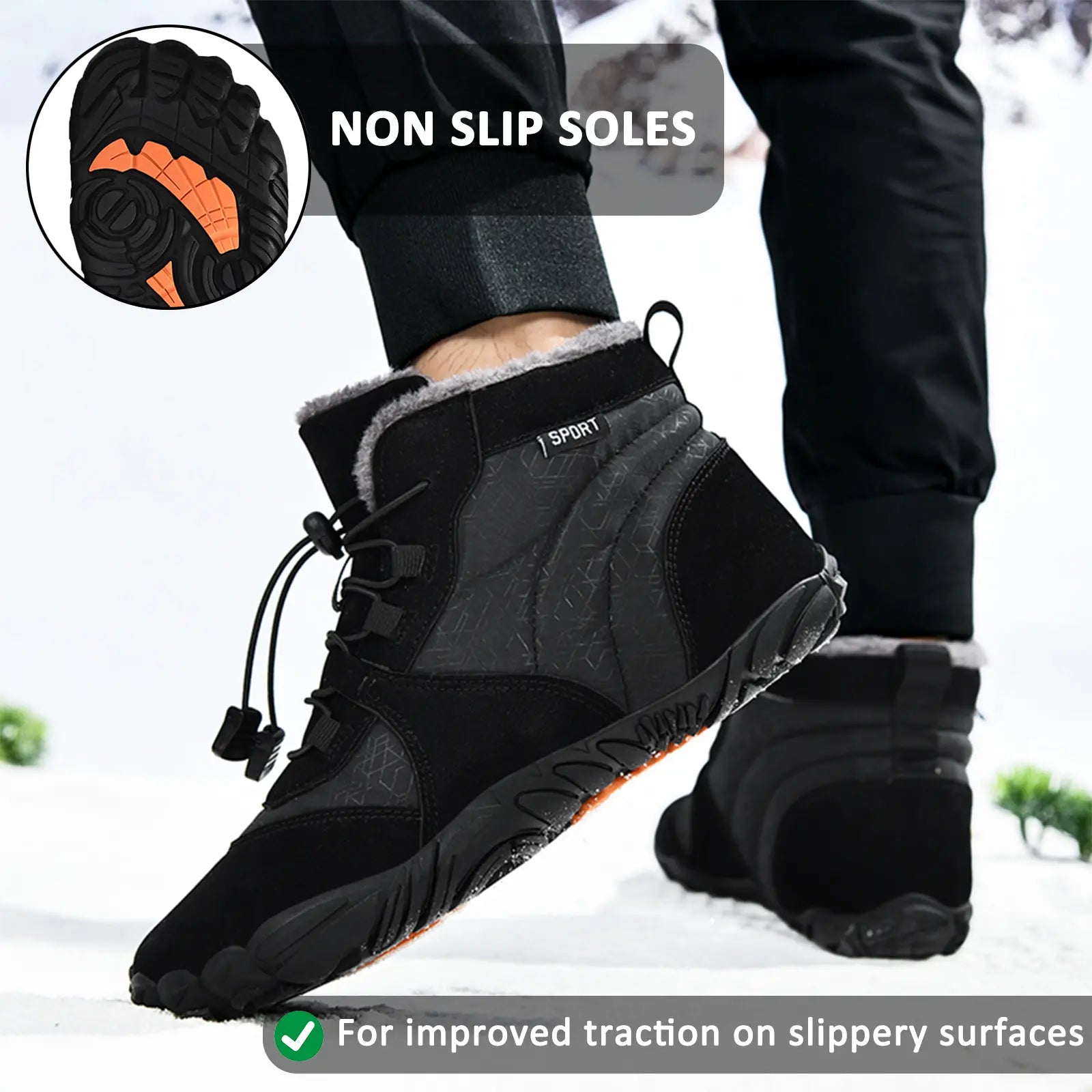 Asez High-Top Hiking Boots for Men – Warm Comfort Ideal for Winter Adventures