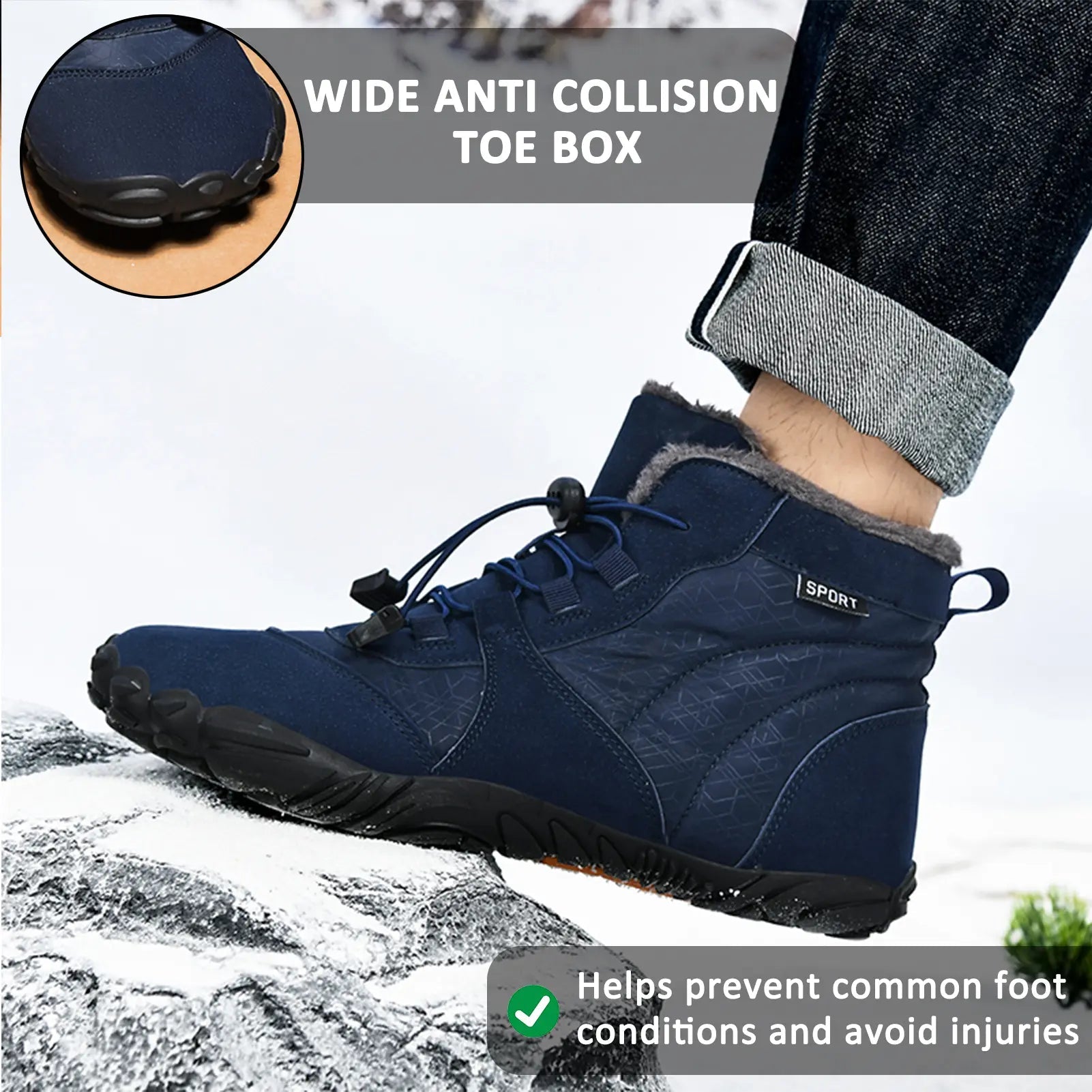 Asez High-Top Hiking Boots for Men – Warm Comfort Ideal for Winter Adventures