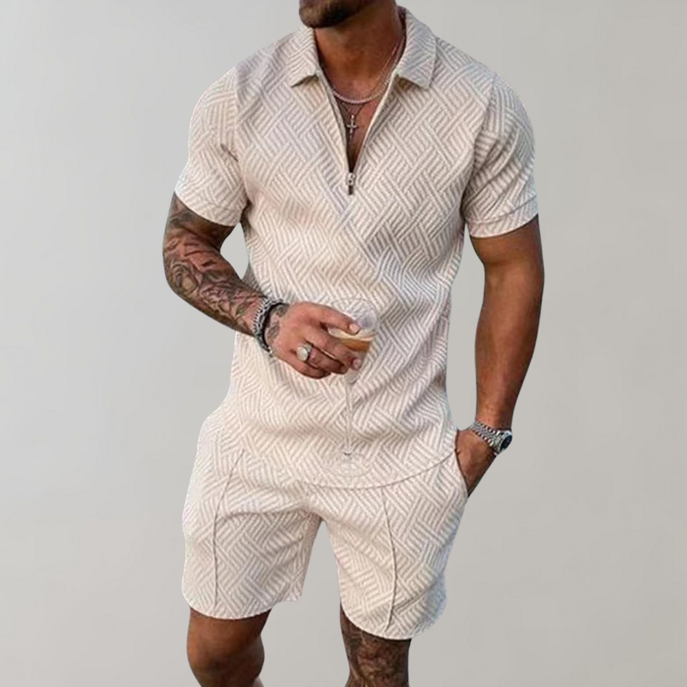 Roman - Polo-style Shorts Set with Zipper for a Comfortable and Sophisticated Look
