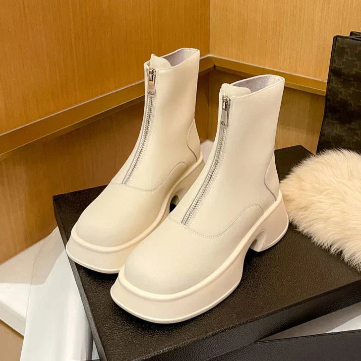 Women's Sleek Modern Minimalist Mid-Calf Boots