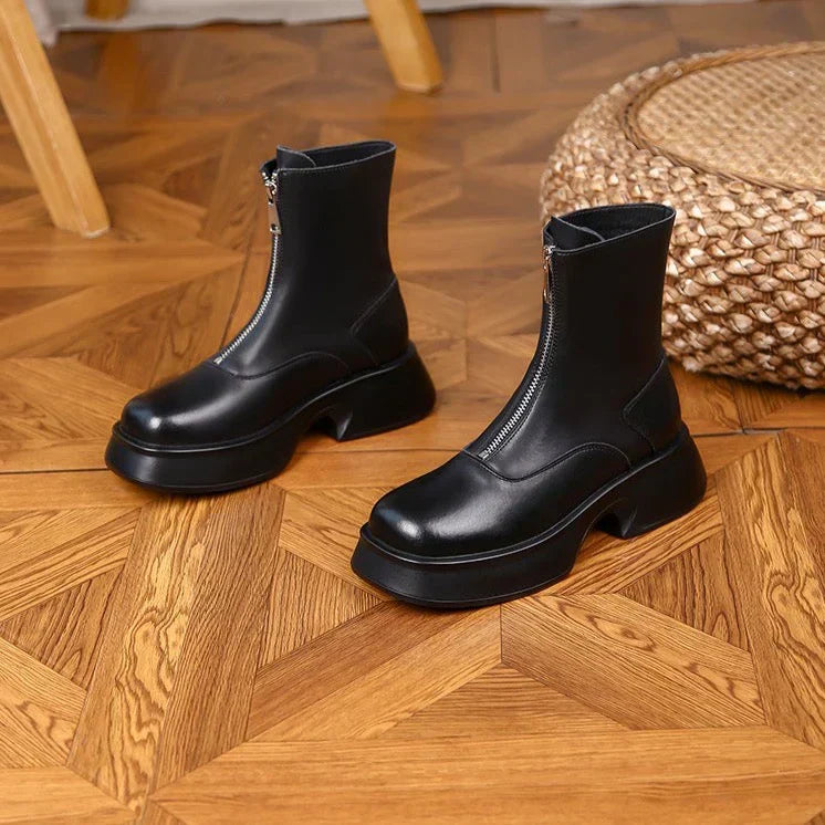 Women's Sleek Modern Minimalist Mid-Calf Boots