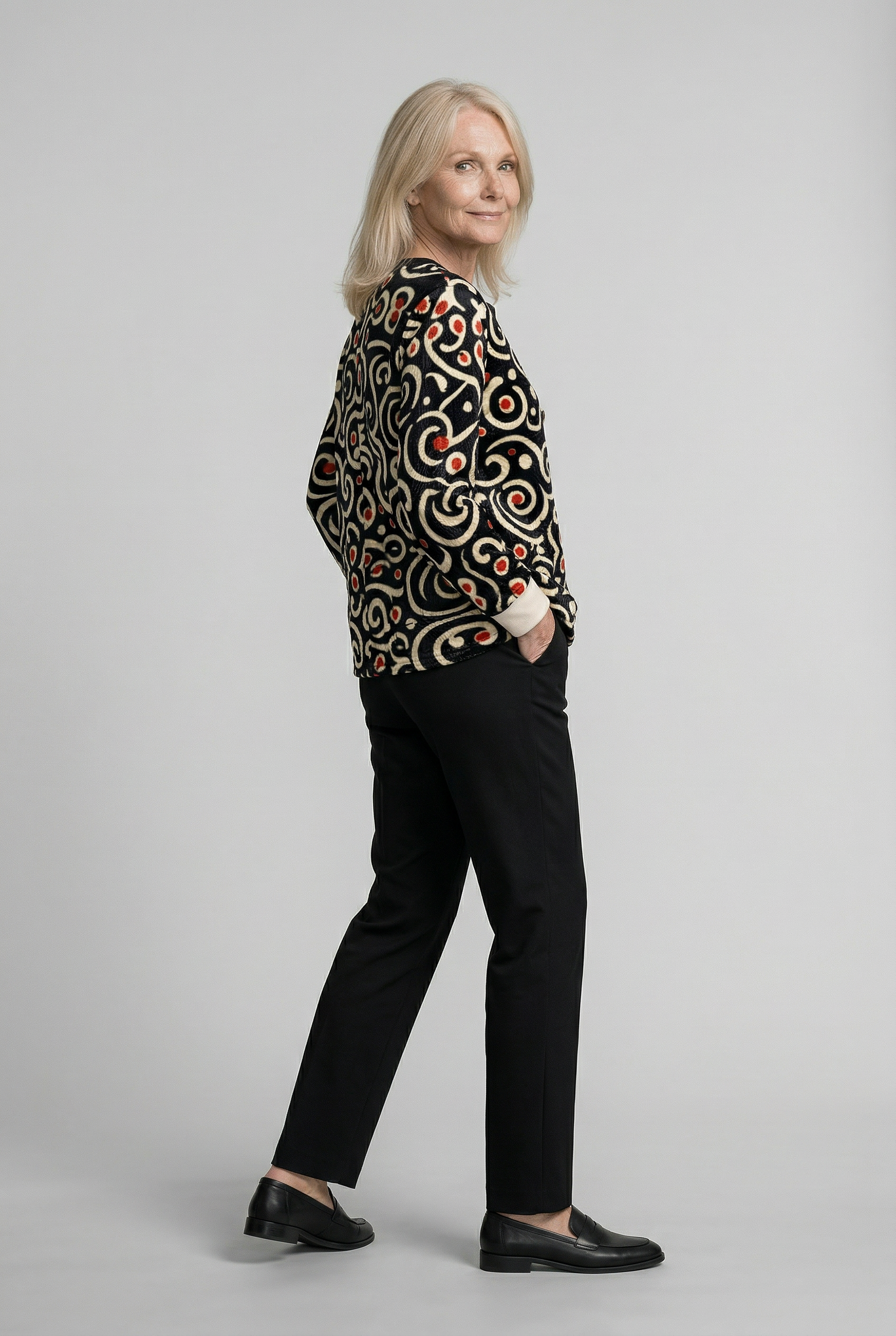 Gaby | Elegant trendy cardigan with eye-catching pattern