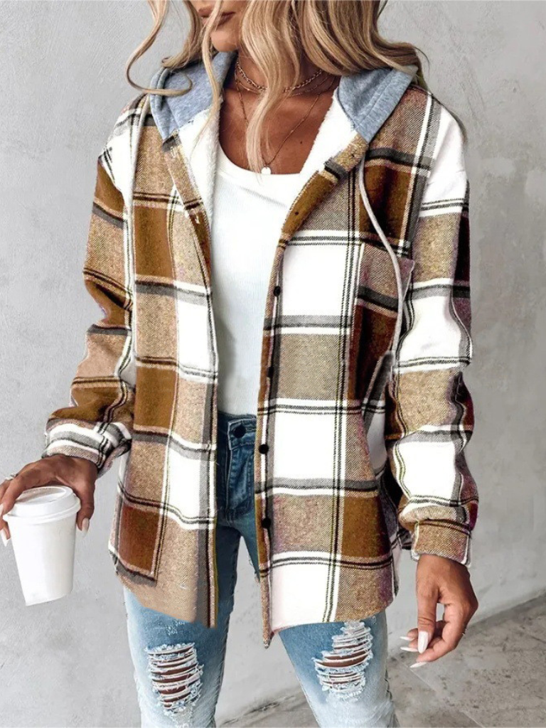 CAMDEN Plaid Hoodie Shacket - Stylish and Versatile Outerwear