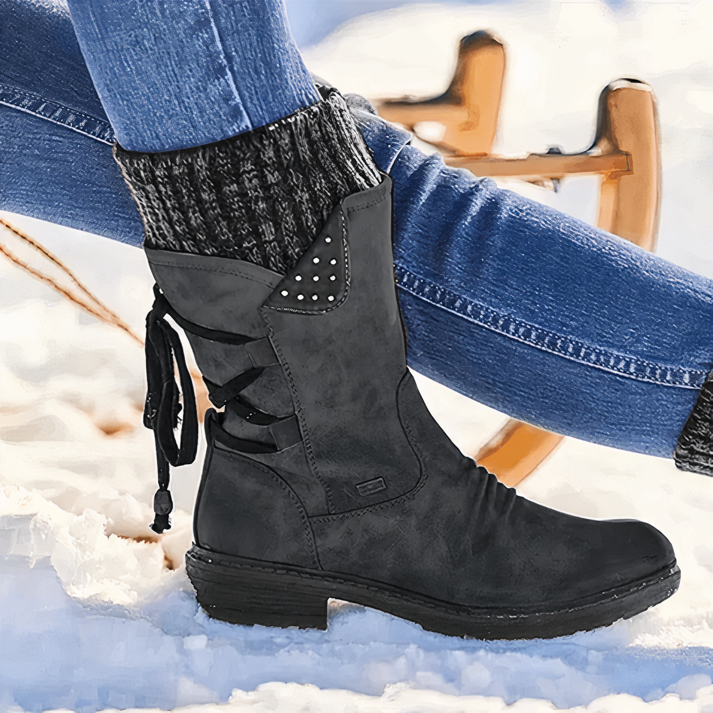 Cozy & Chic Women's Winter Lace-Up Boots