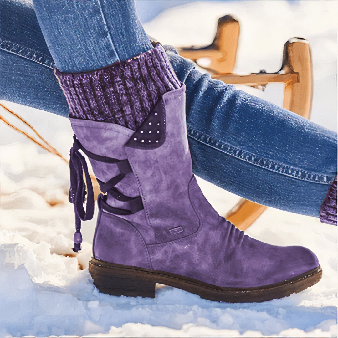 Cozy & Chic Women's Winter Lace-Up Boots