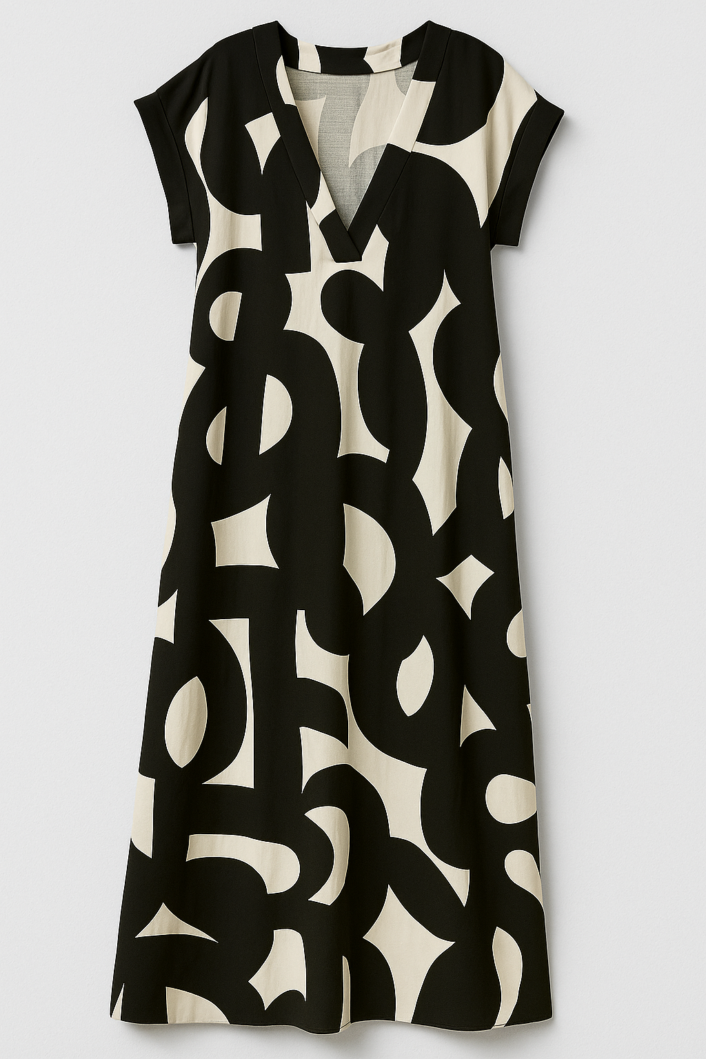 Flowing V-Neck Maxi Dress with Elegant Drape