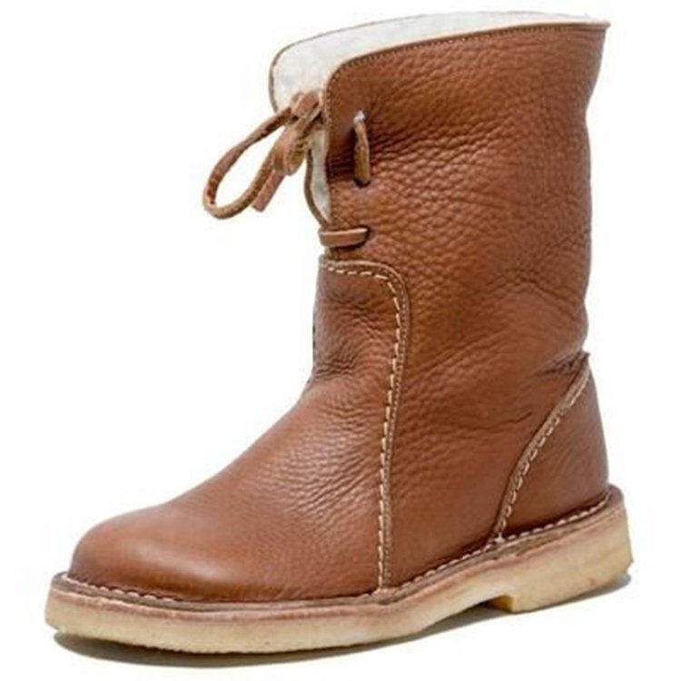 Warm and Elegant Winter Lace-Up Ankle Boots for Women