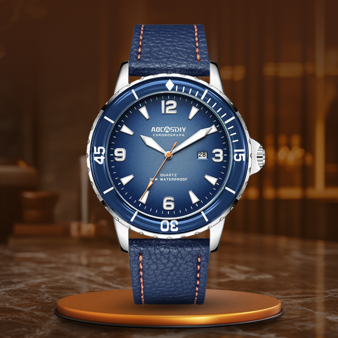 Casual watch with an elegant leather strap