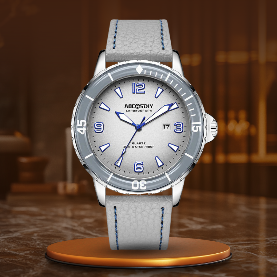 Casual watch with an elegant leather strap
