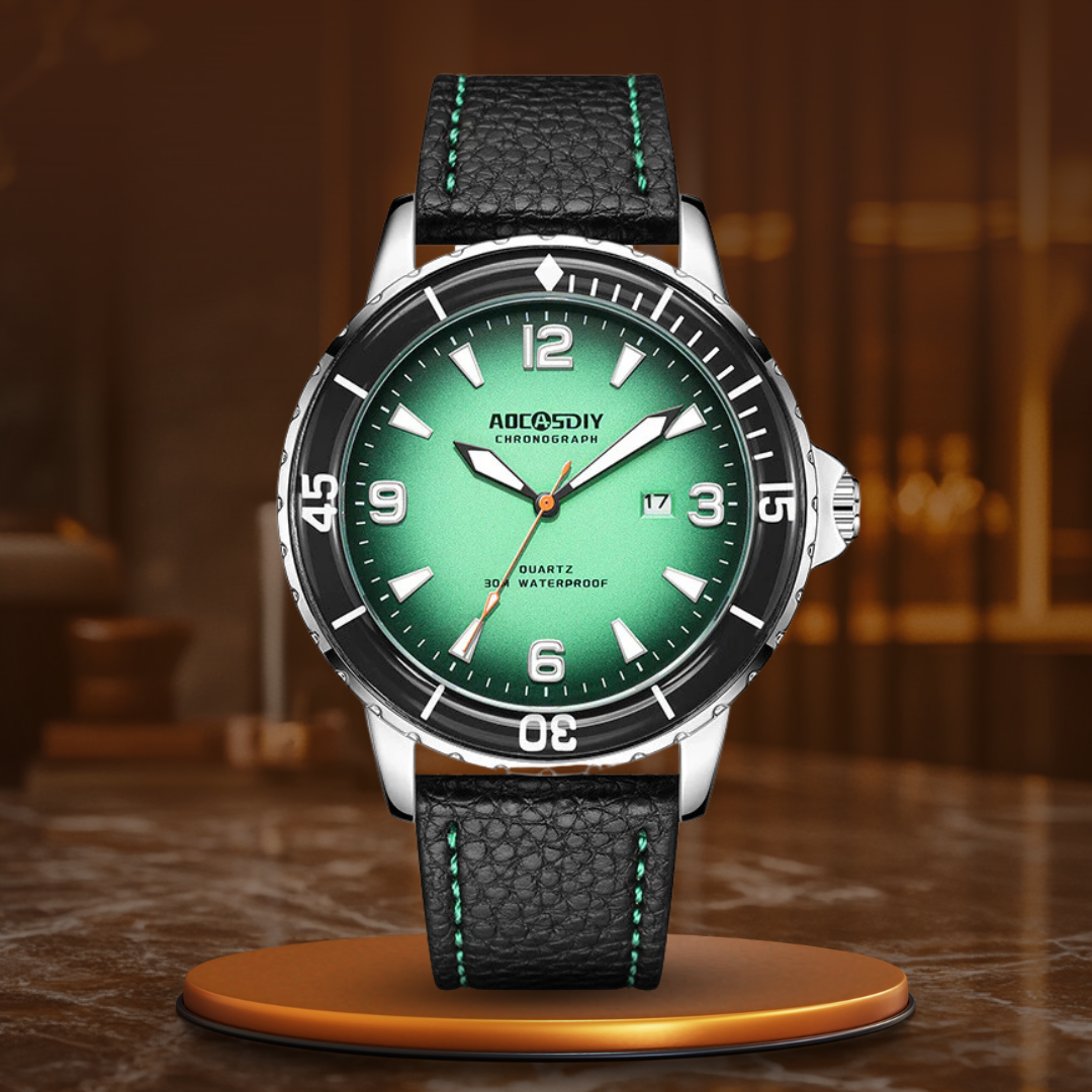 Casual watch with an elegant leather strap