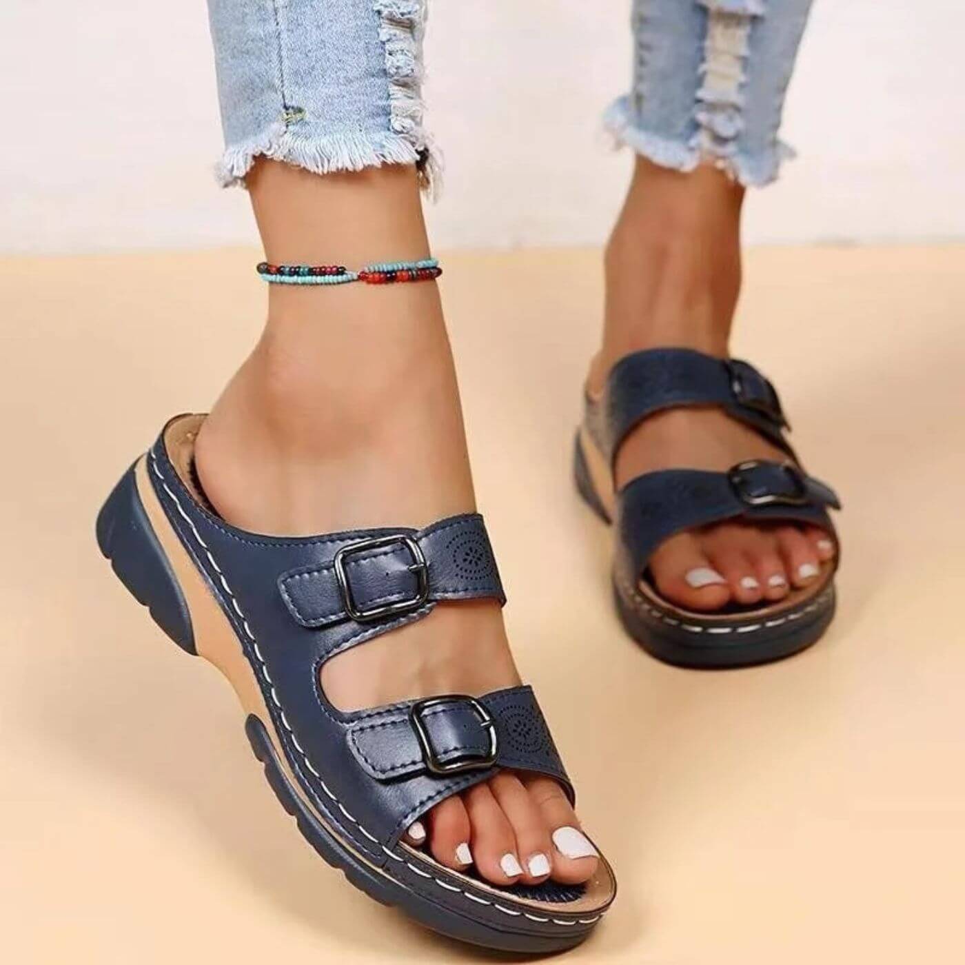 Yadira - Double Buckle Orthopedic Sandals for Maximum Comfort and Support