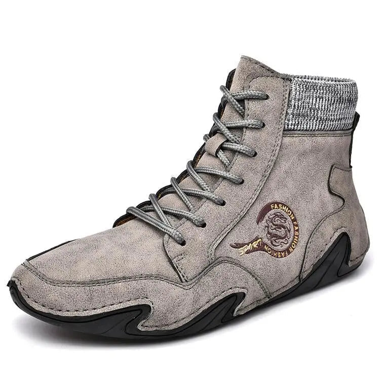 Men's Microfiber Leather Ankle Boots – Comfortable and Versatile Style