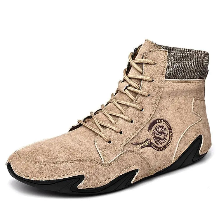 Men's Microfiber Leather Ankle Boots – Comfortable and Versatile Style