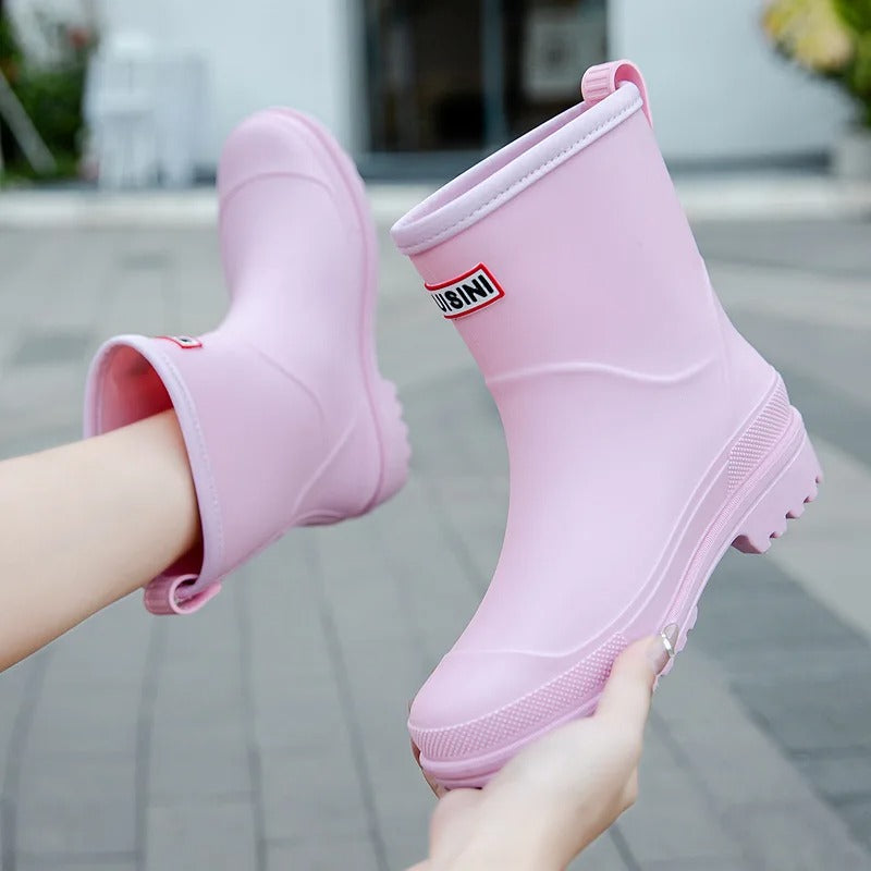 Women's Waterproof Mid-Calf Rain Boots - Stylish and Practical
