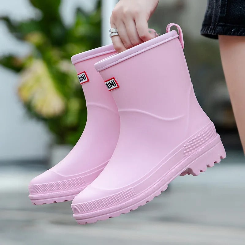 Women's Waterproof Mid-Calf Rain Boots - Stylish and Practical