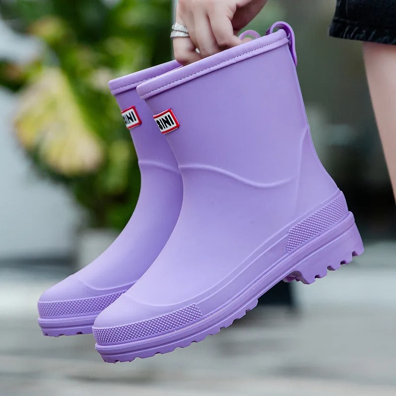 Women's Waterproof Mid-Calf Rain Boots - Stylish and Practical