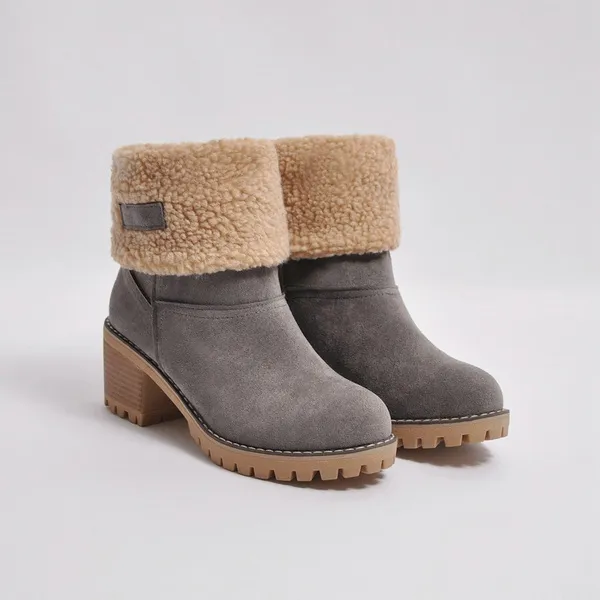 Women's Mid-Calf Fur-Lined Shoes – Elegant, Warm, and Comfortable