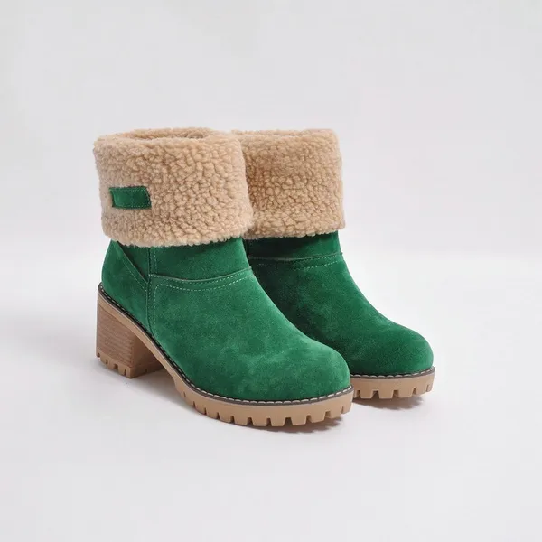 Women's Mid-Calf Fur-Lined Shoes – Elegant, Warm, and Comfortable