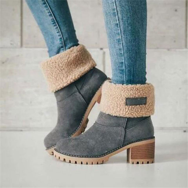 Women's Snow Boots with Plush Lining - Cozy and Warm Design