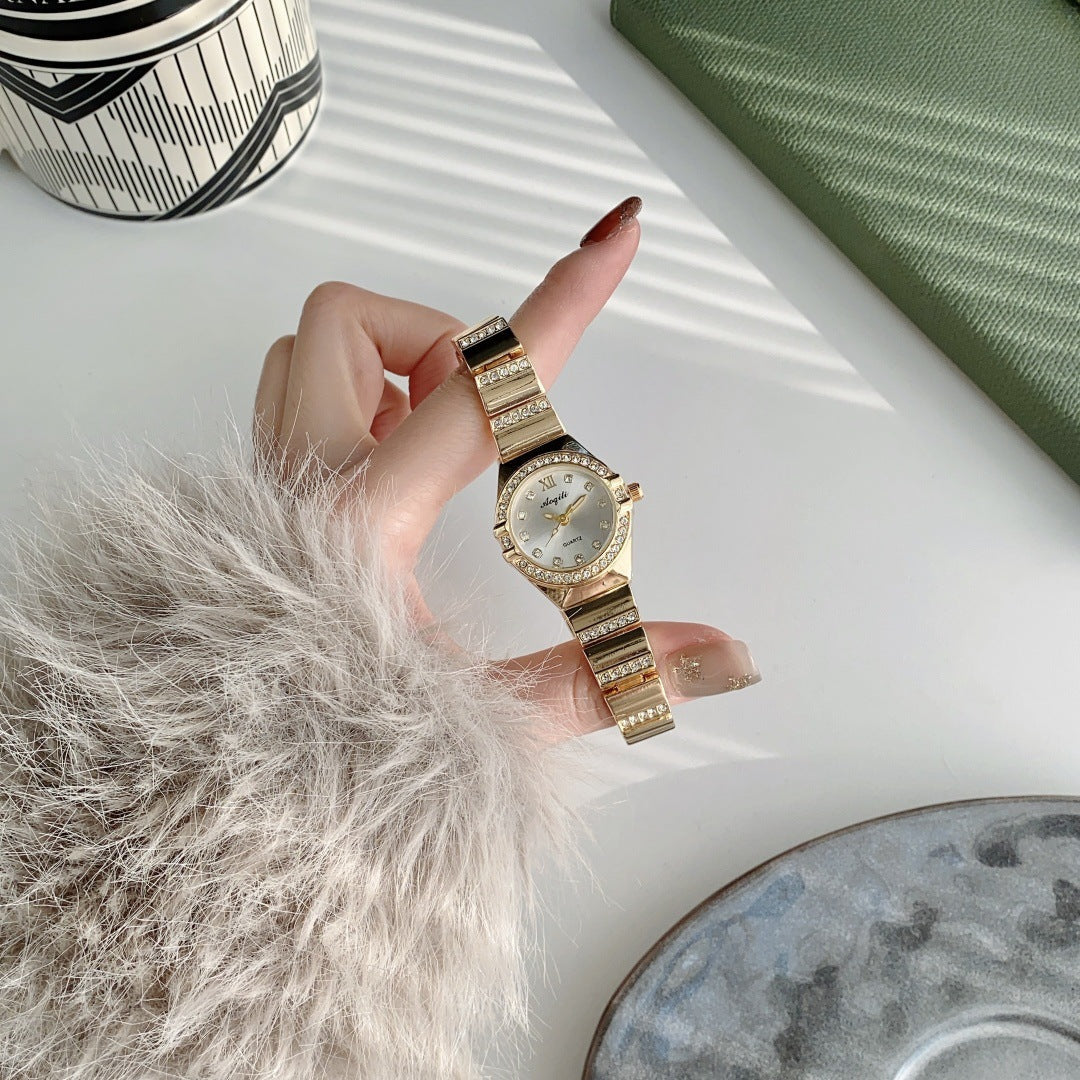 Elegant Quartz Watch with Small Dial