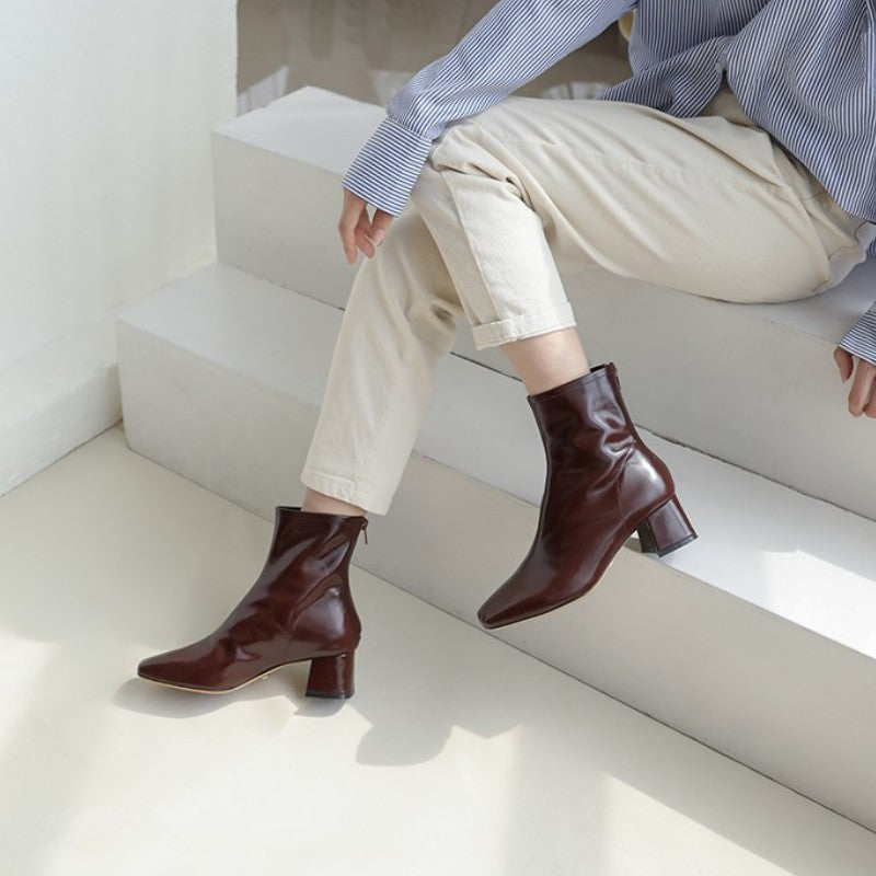 Classic block heel boots for a chic and comfortable look