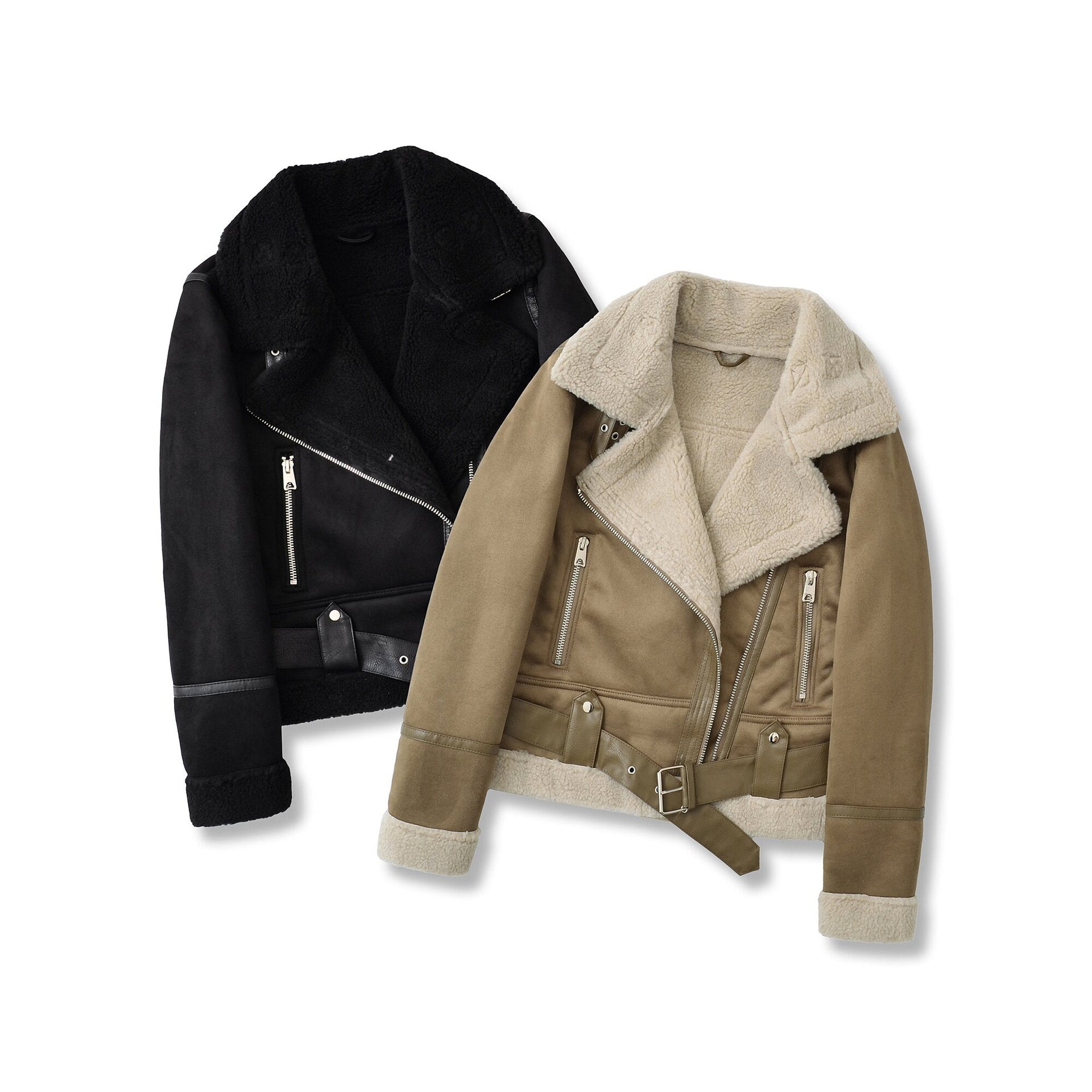 Light jacket made of soft suede, velvet, and llama wool