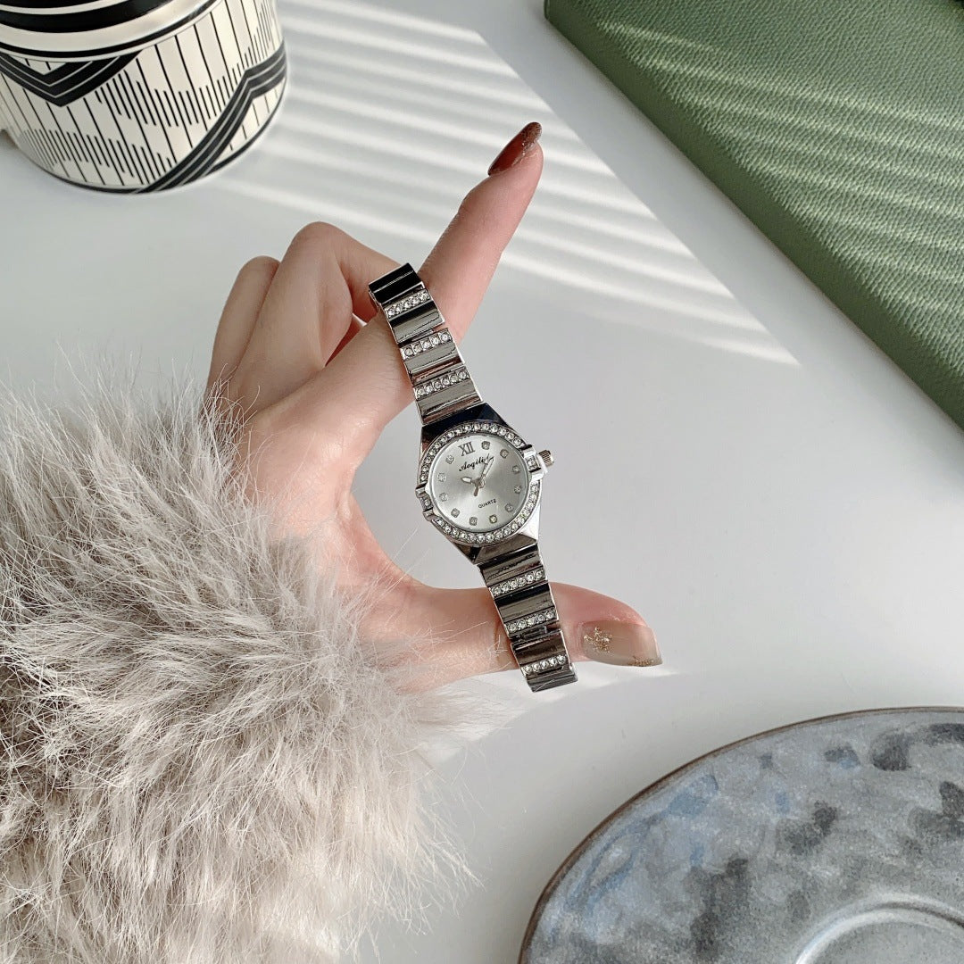 Elegant Quartz Watch with Small Dial