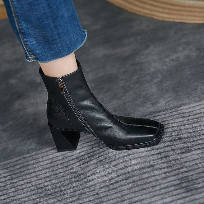 Chic and Stylish Block Heel Ankle Boots