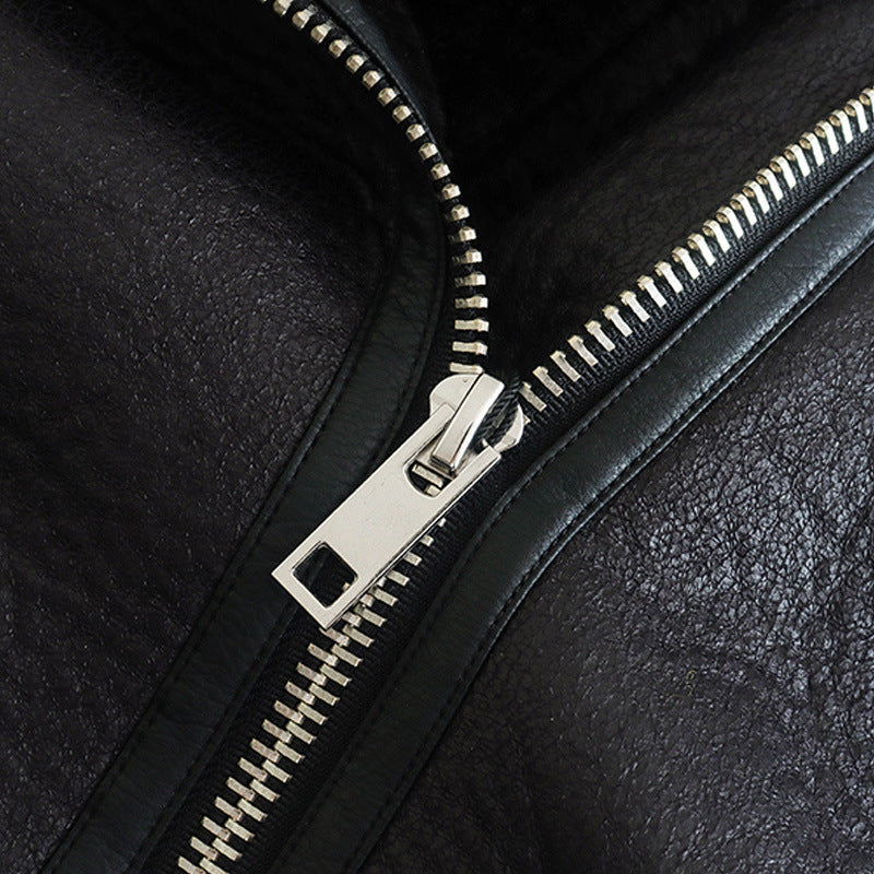 Ivanna | Elegant Faux Fur and Leather Jacket for a Sophisticated Style