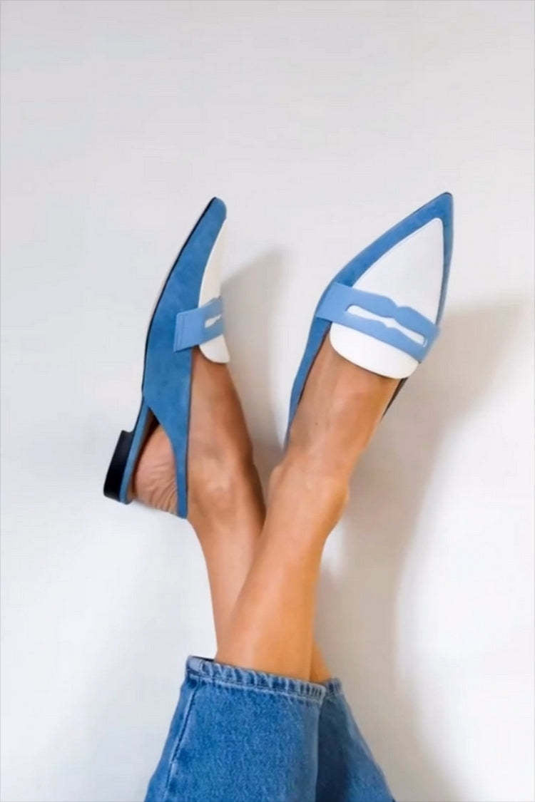 Chic Blue Slingback Loafers