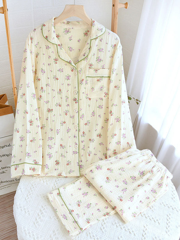 Hazel Women's Elegant Long Sleeve Floral Pajama Set for Cozy Nights