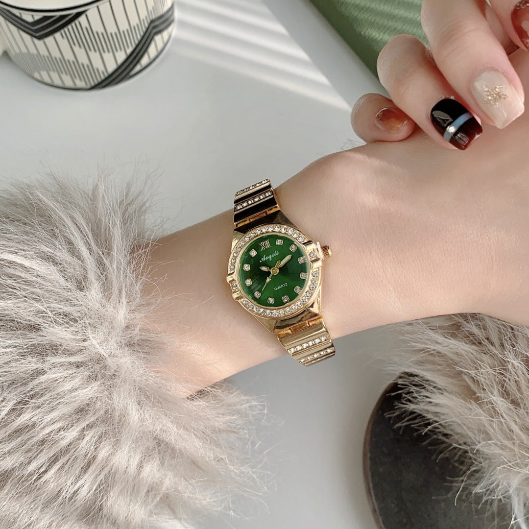 Elegant Quartz Watch with Small Dial