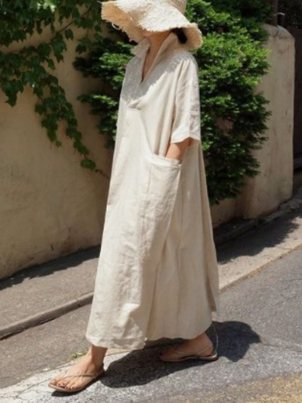 Oversized Dress Shirt in Cotton and Linen for a Style-Rich Look