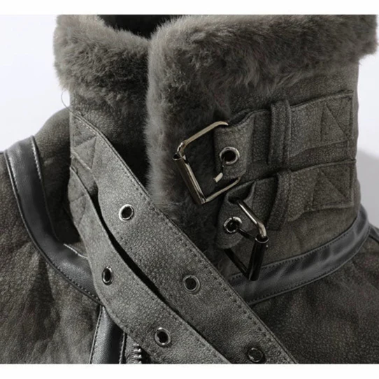 Shearling Wool Motorcycle Jacket Comfort and Style Guaranteed