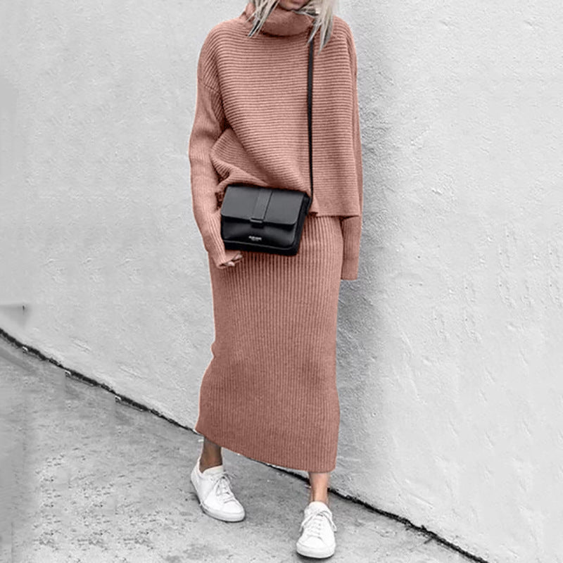 Natalie - Women's Comfort Set: Soft Sweater & Elegant Skirt in One