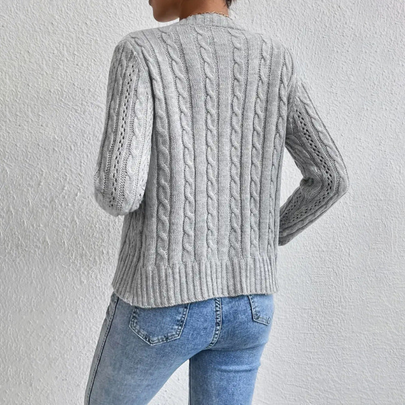 Amelia | Cozy Cable Knit Button-Front Cardigan for Women