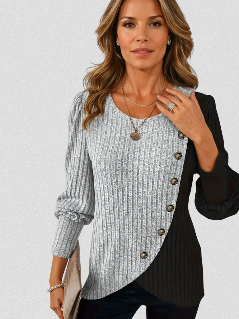 KAIA Casual Long Sleeve Sweater for a Relaxed and Stylish Look