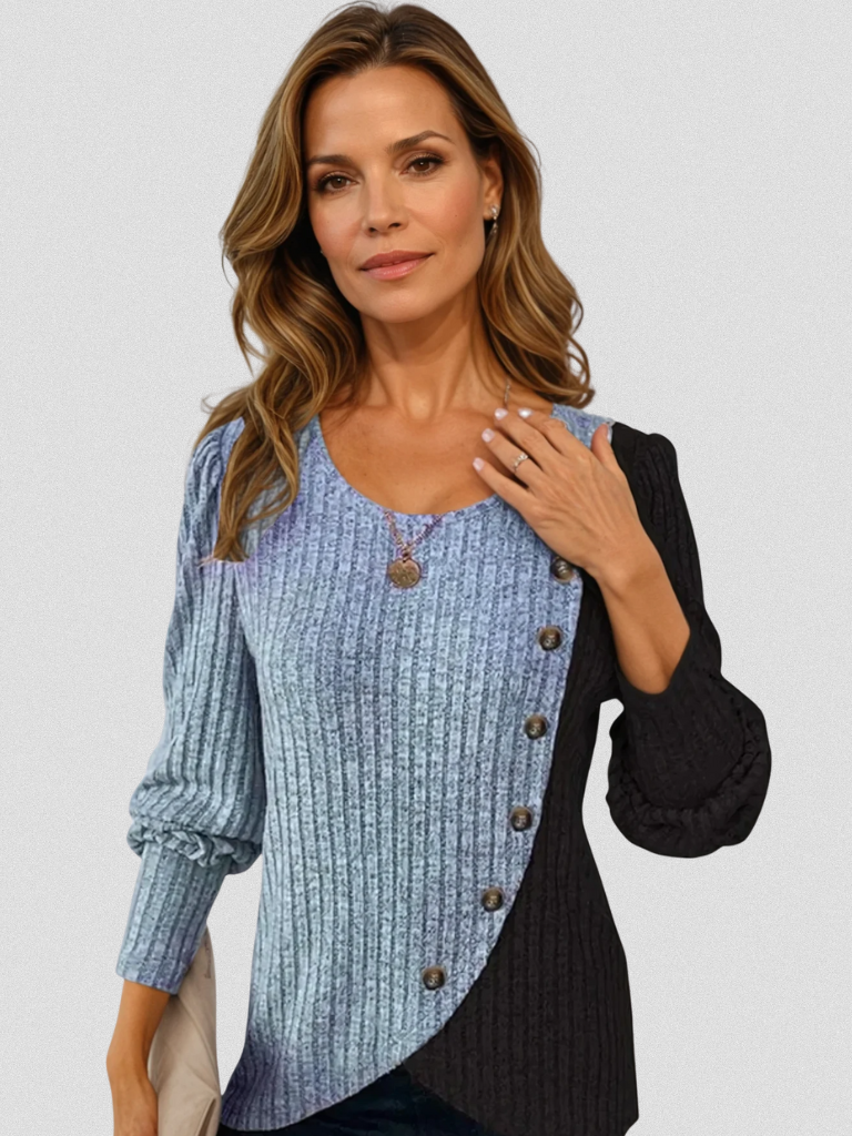 KAIA Casual Long Sleeve Sweater for a Relaxed and Stylish Look