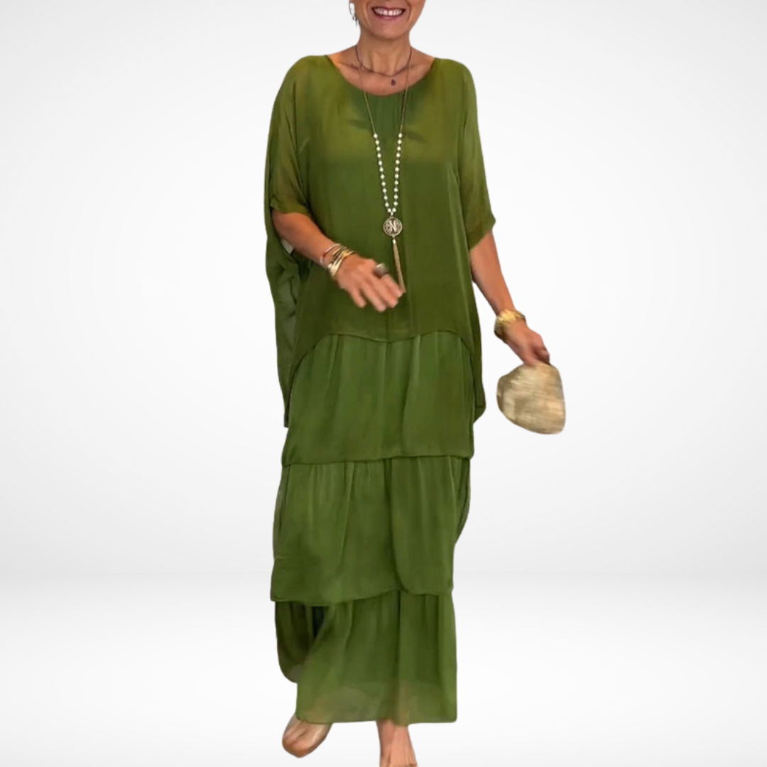 Artistic Flow Maxi Dress - Loose-Fit